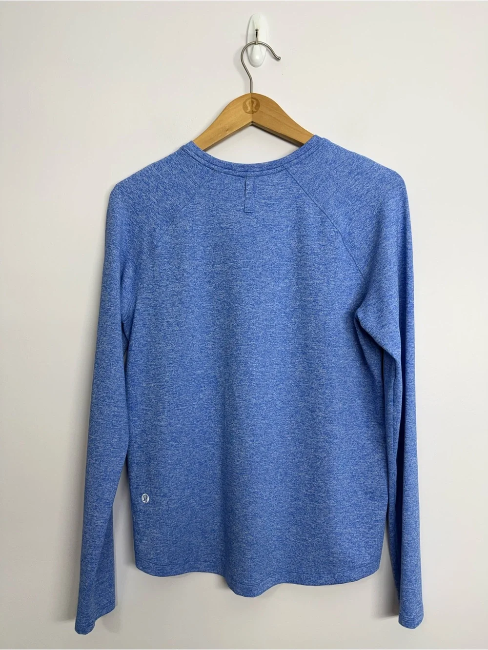 Lululemon License to Train Classic-Fit Long-Sleeve Shirt Heathered Blue Sz 4